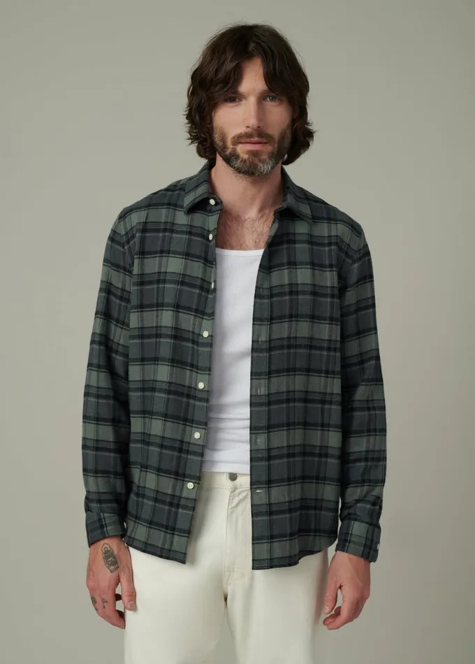 Men Tops Tees Joe039s Jeans OLIVER FLANNEL SHIRT Pewter Plaid