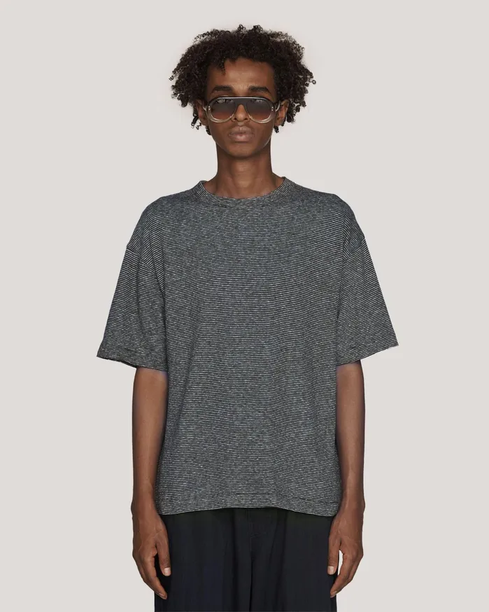 Men Triple TShirt Navy Ecru YMC Tops and TShirts