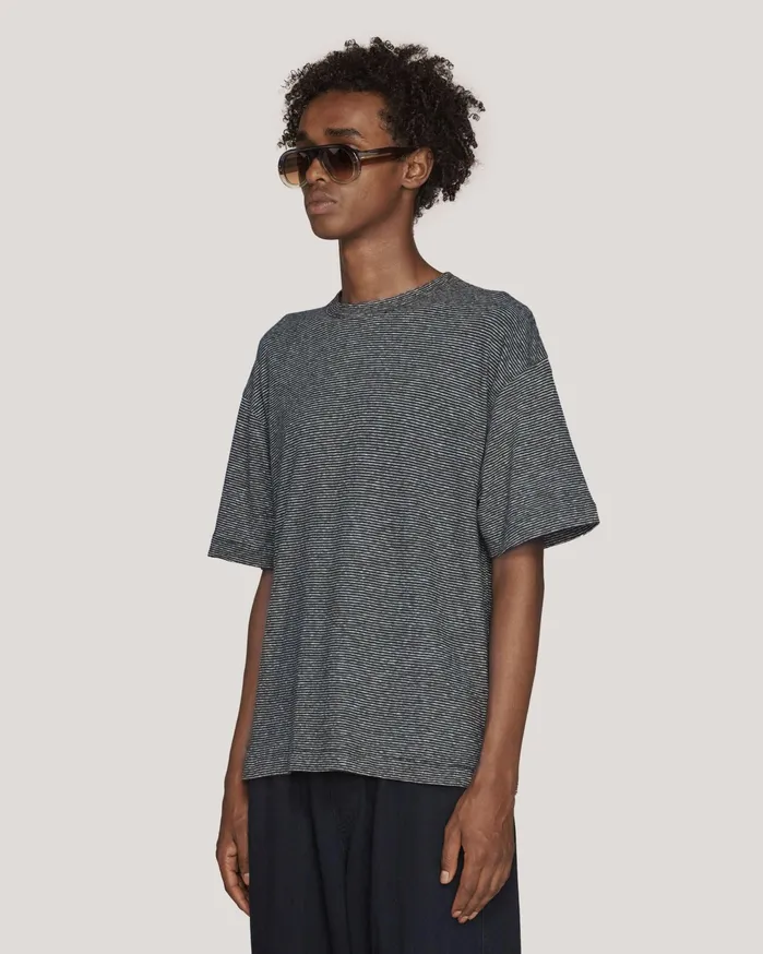 Men Triple TShirt Navy Ecru YMC Tops and TShirts
