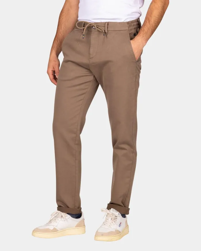 Men Trousers NZA New Zealand Auckland Dark Brown Jersey Chino 8211 Dark Mocca