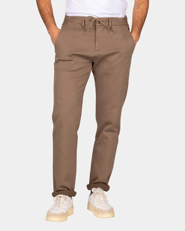 Men Trousers NZA New Zealand Auckland Dark Brown Jersey Chino 8211 Dark Mocca