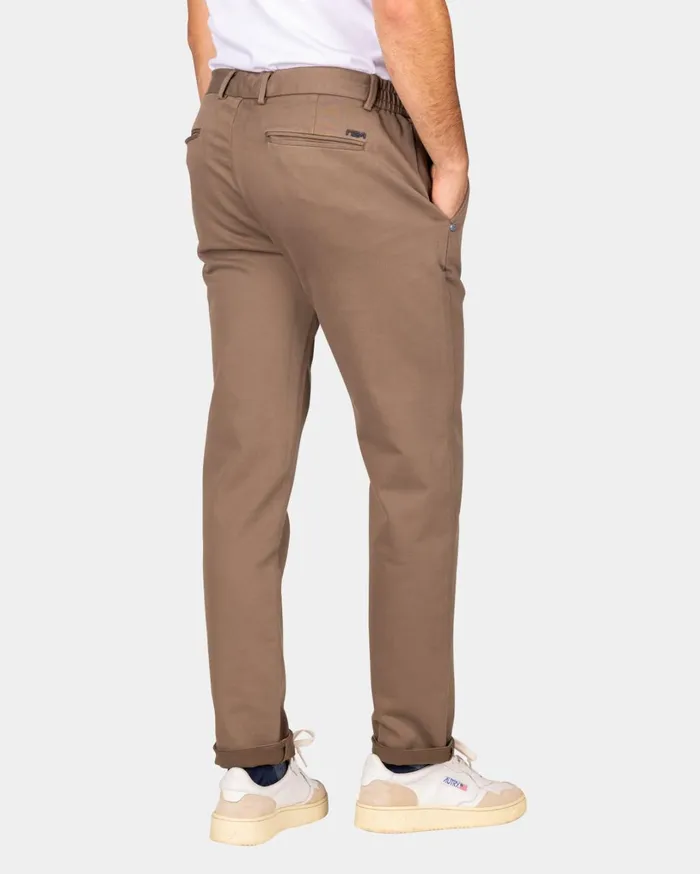Men Trousers NZA New Zealand Auckland Dark Brown Jersey Chino 8211 Dark Mocca