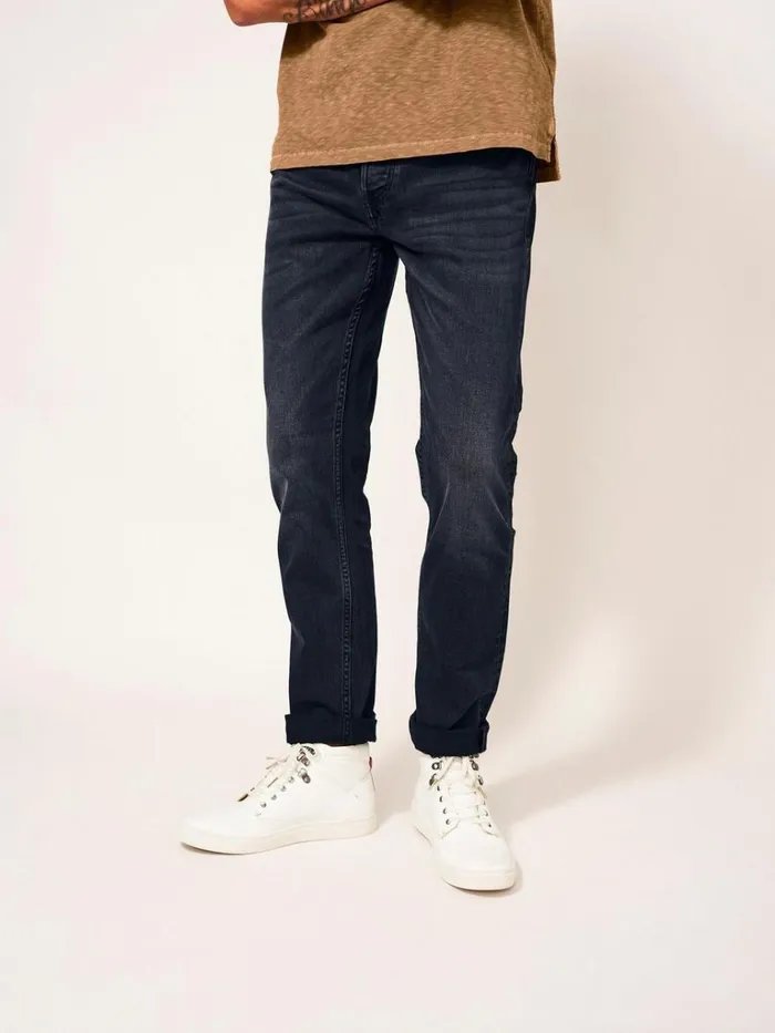 Men TROUSERS White Stuff Harwood Straight Jean Washed Black