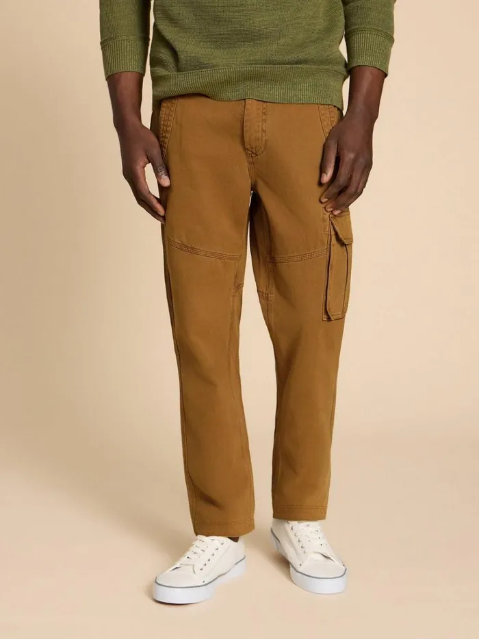 Men TROUSERS White Stuff Kegworth Organic Cargo Trouser Dark Tan Men TROUSERS White Stuff Kegworth Organic Cargo Trouser Dark Tan