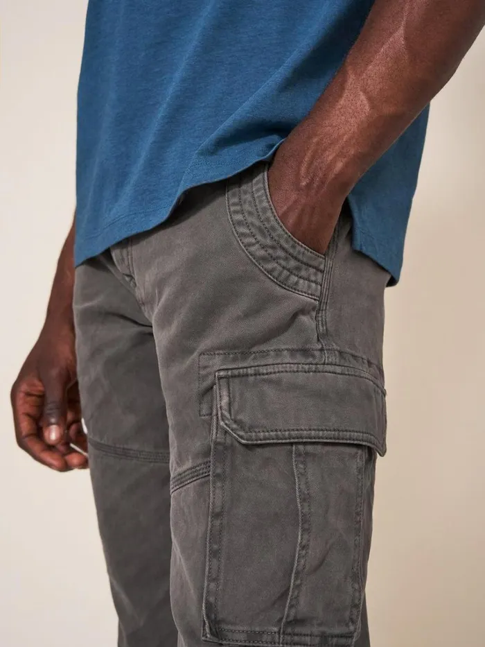 Men TROUSERS White Stuff Kegworth Organic Cargo Trouser Pure Black