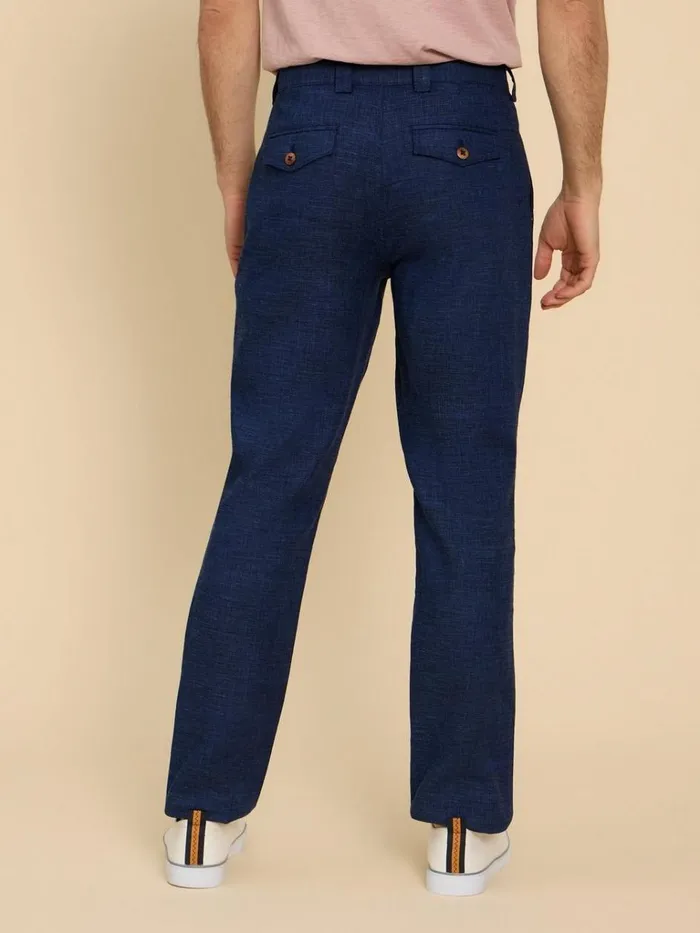 Men TROUSERS White Stuff Linen Blend Trouser Dark Navy Men TROUSERS White Stuff Linen Blend Trouser Dark Navy