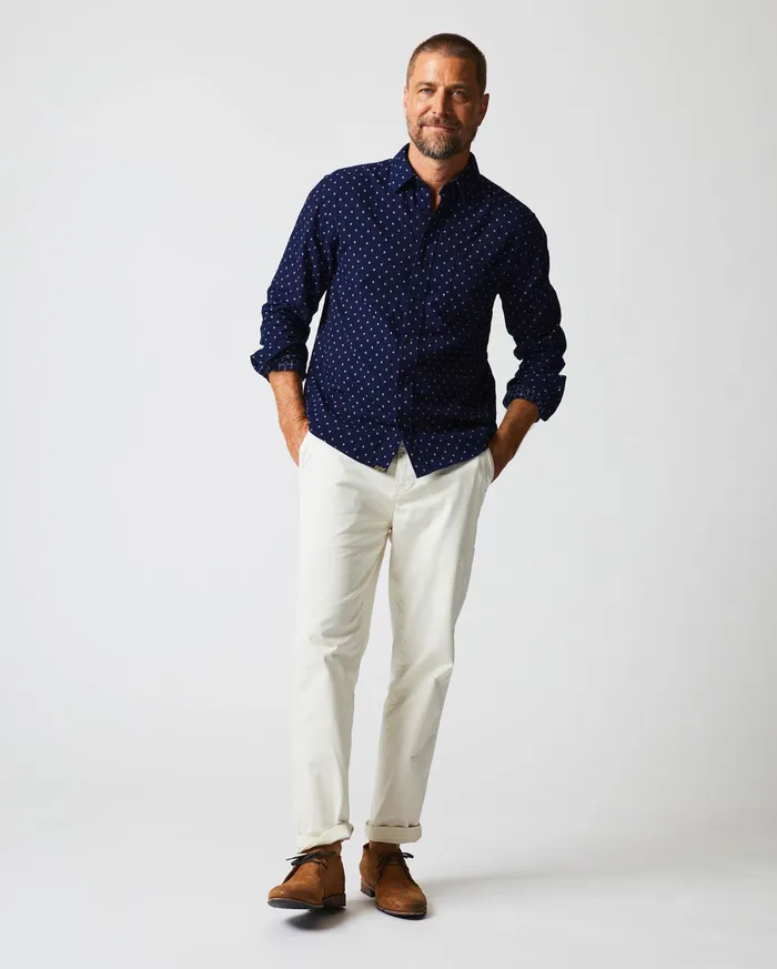 Men Tuscumbia Shirt Indigowhite Billy Reid Shirting