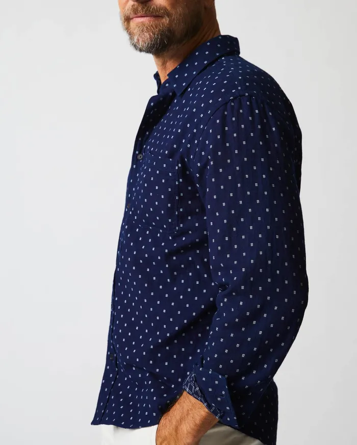 Men Tuscumbia Shirt Indigowhite Billy Reid Shirting
