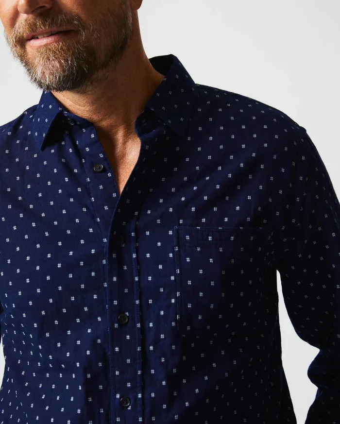 Men Tuscumbia Shirt Indigowhite Billy Reid Shirting