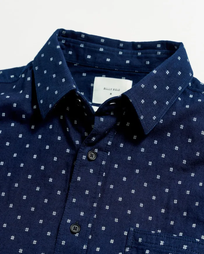 Men Tuscumbia Shirt Indigowhite Billy Reid Shirting