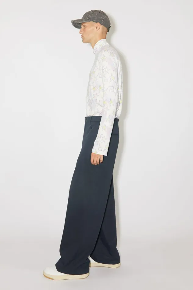 Men Twill Chino Trousers 8211 Regular Fit Midnight Blue Acne Studios Trousers
