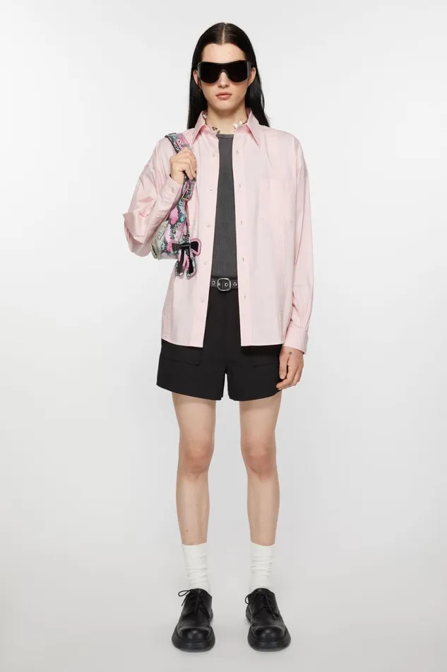 Men Twill Shorts Black Acne Studios Shorts