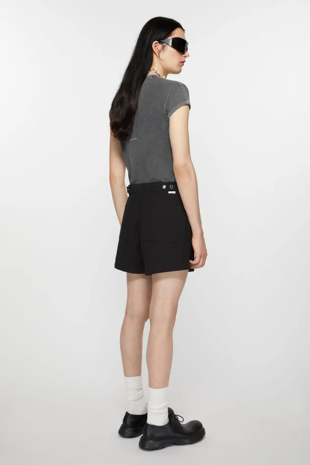 Men Twill Shorts Black Acne Studios Shorts