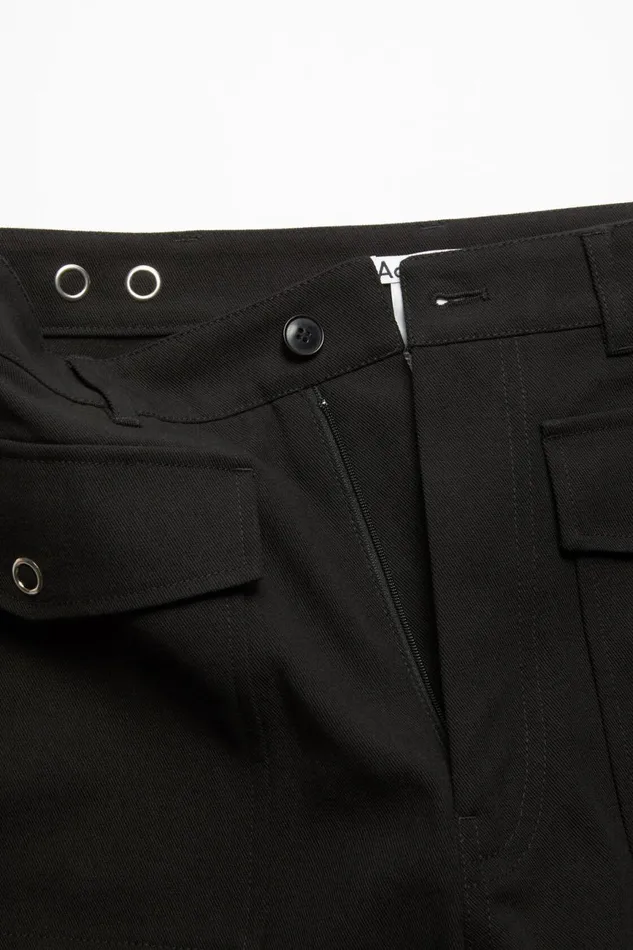 Men Twill Shorts Black Acne Studios Shorts