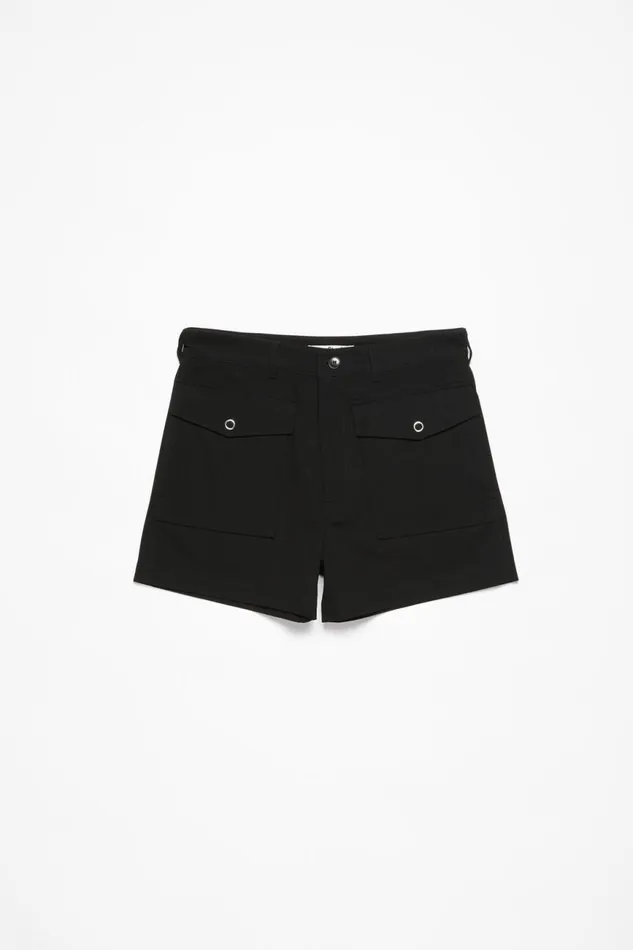 Men Twill Shorts Black Acne Studios Shorts