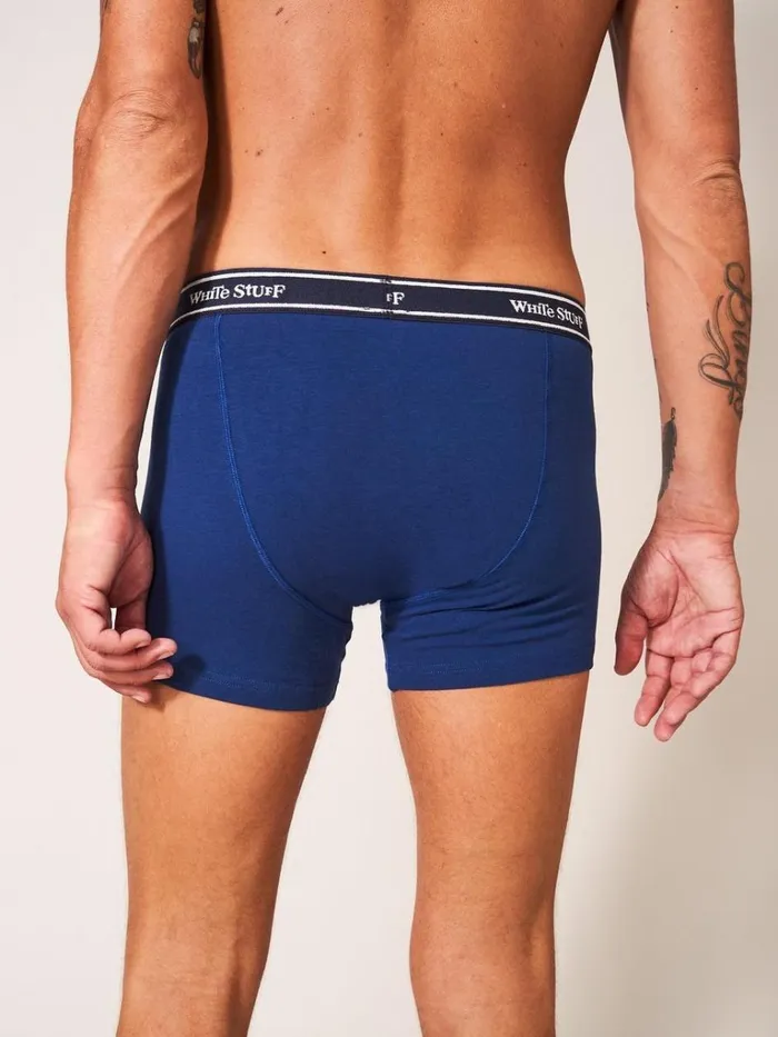 Men UNDERWEAR White Stuff 2 Pack Boxers Print And Plain White Multi