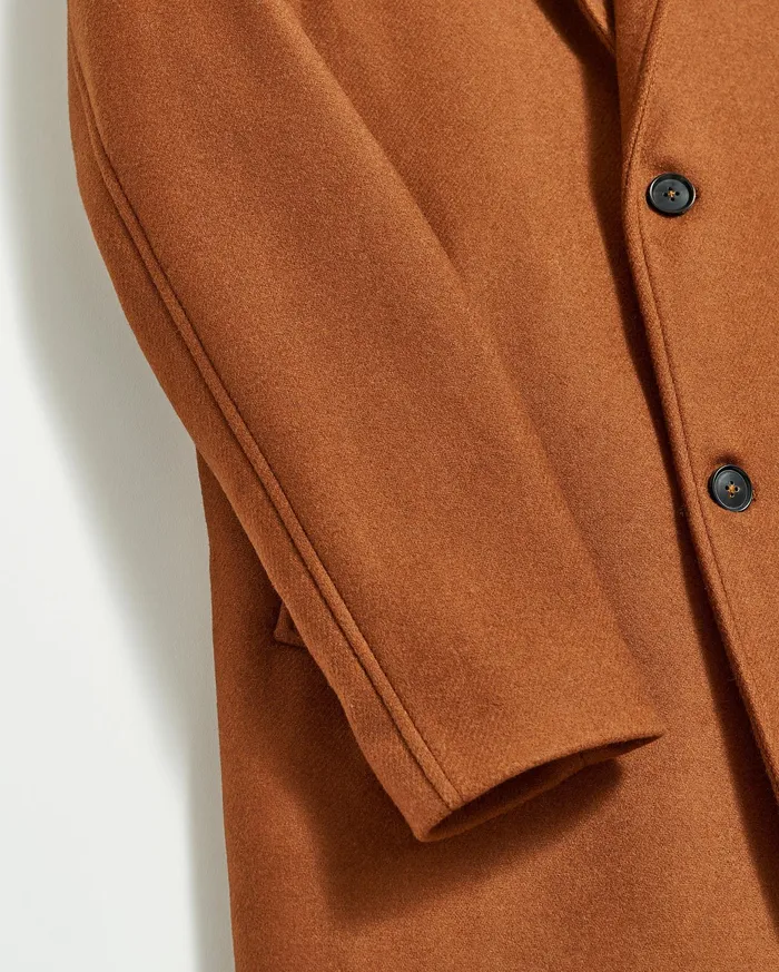 Men Walking Car Coat Rust Billy Reid Jackets and Outerwear