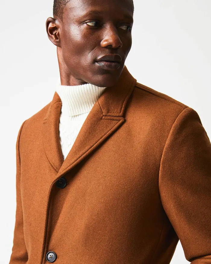 Men Walking Car Coat Rust Billy Reid Jackets and Outerwear