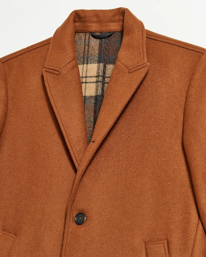Men Walking Car Coat Rust Billy Reid Jackets and Outerwear