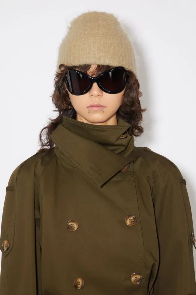 Men Wool Mohair Beanie Dark Beige Acne Studios Hats