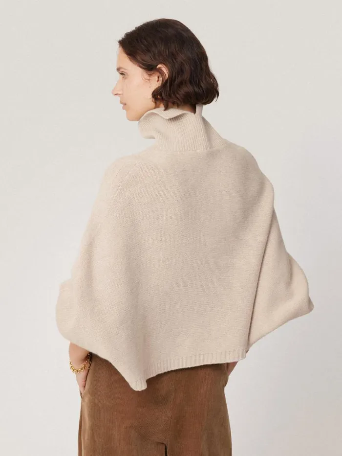 Merino Poncho Jumper Cream Women Jigsaw Knitwear and Cashmere