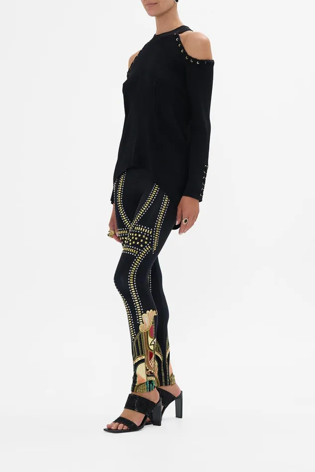 METAL HOTFIX EMBELLISHED LEGGINGS THEY CALLED HER NEFERTARI They Called Her Nefertari Womens Camilla Leggings