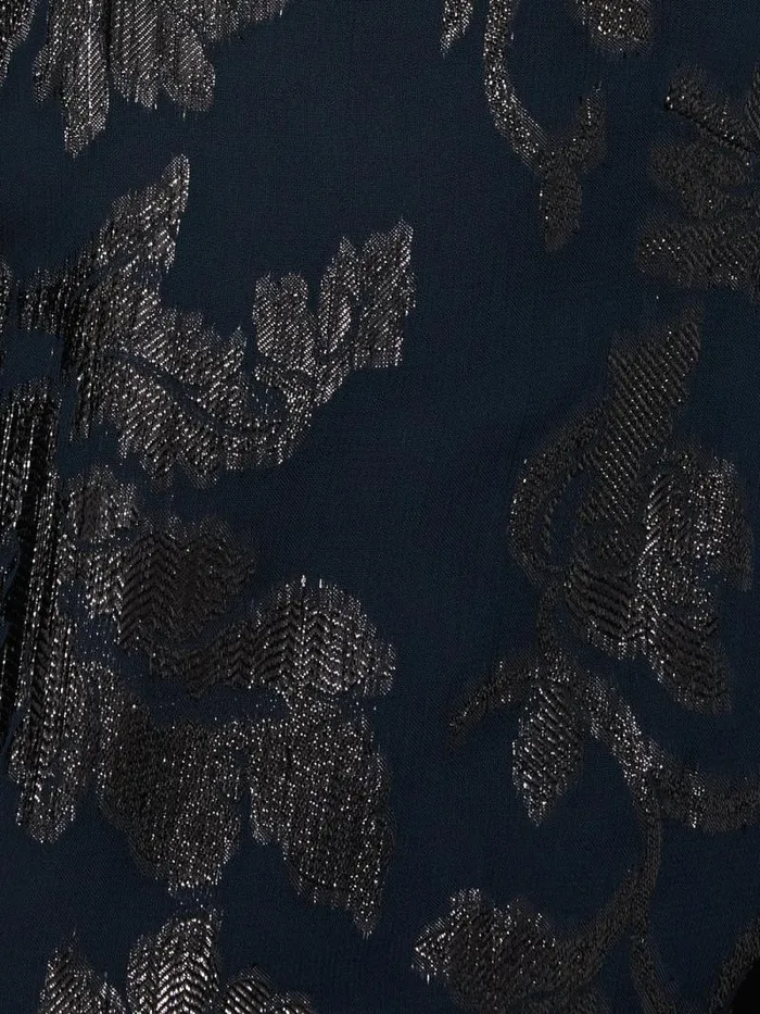 Metallic Jacquard Top Navy Women Jigsaw Party
