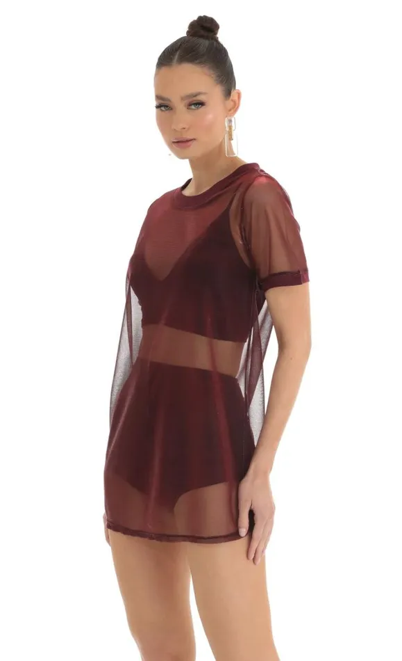 Metallic Three Piece Dress Set Red Women LUCY IN THE SKY TwoPiece Sets Metallic Three Piece Dress Set Red Women LUCY IN THE SKY TwoPiece Sets