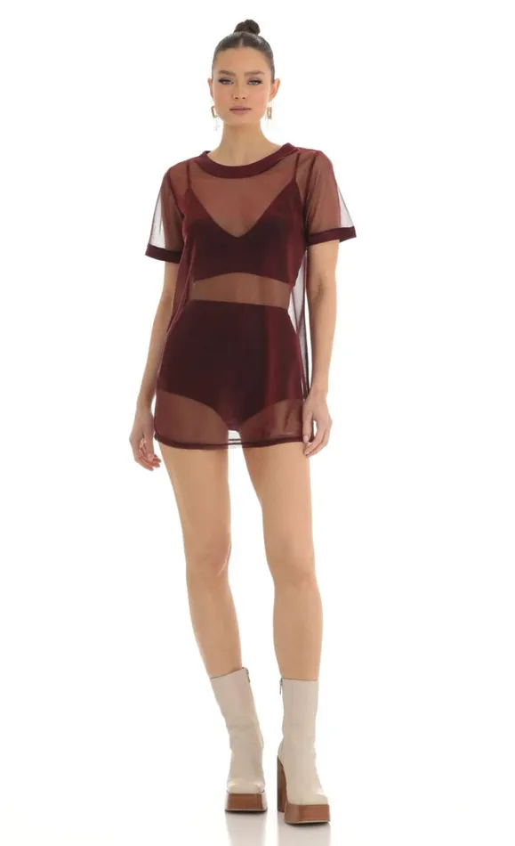 Metallic Three Piece Dress Set Red Women LUCY IN THE SKY TwoPiece Sets Metallic Three Piece Dress Set Red Women LUCY IN THE SKY TwoPiece Sets