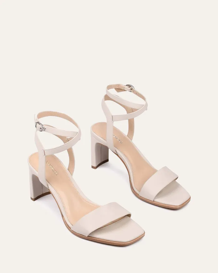 MID HEELS jomercer Women Natsu mid heel sandals bone leather MID HEELS jomercer Women Natsu mid heel sandals bone leather