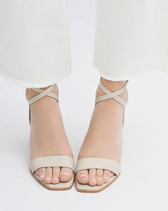 MID HEELS jomercer Women Natsu mid heel sandals bone leather MID HEELS jomercer Women Natsu mid heel sandals bone leather