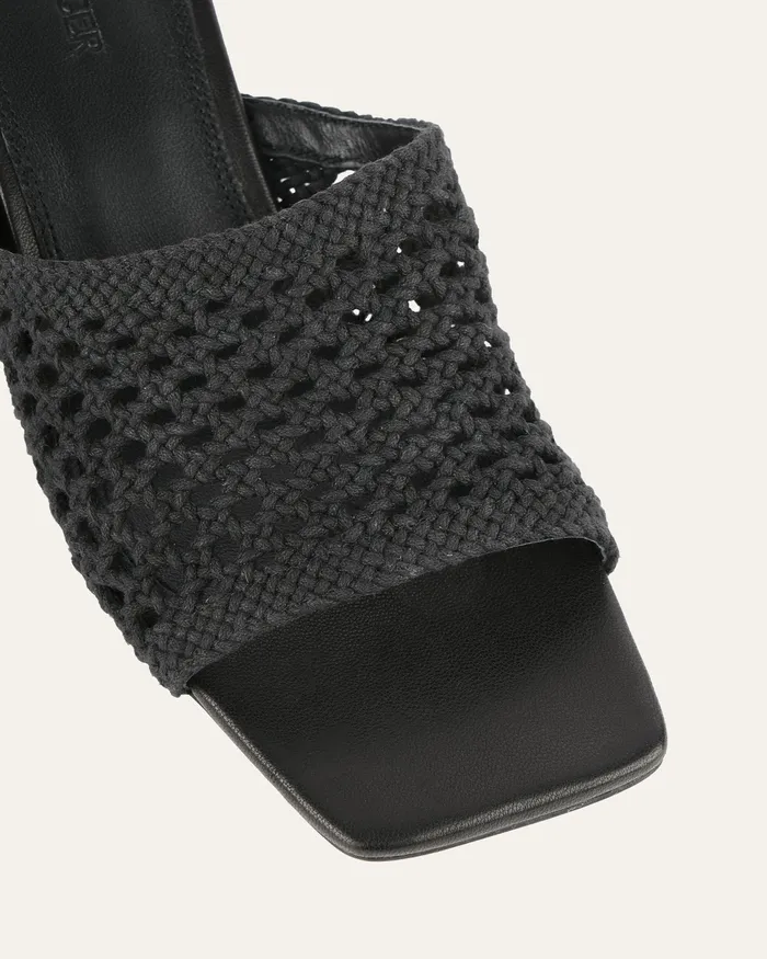 MID HEELS Jordyn mid heel sandals black textile jomercer Women MID HEELS Jordyn mid heel sandals black textile jomercer Women