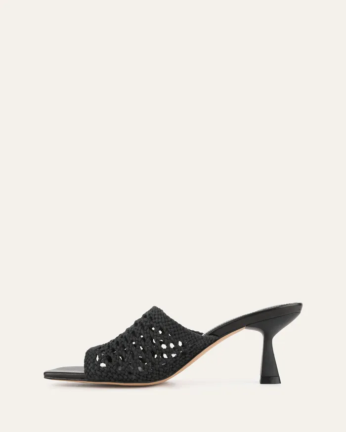 MID HEELS Jordyn mid heel sandals black textile jomercer Women MID HEELS Jordyn mid heel sandals black textile jomercer Women