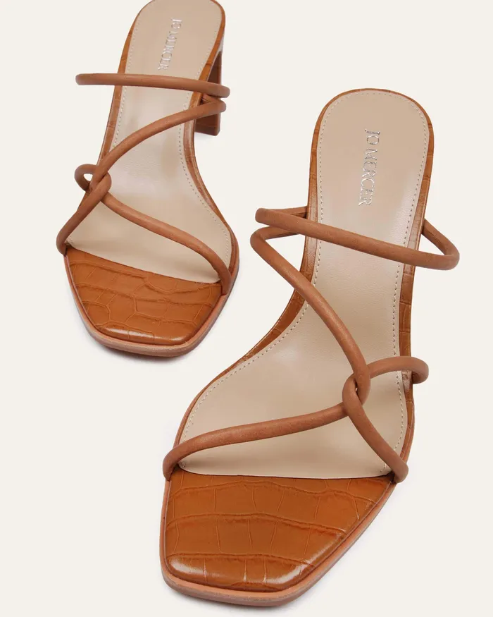 MID HEELS Women Novi mid heel sandals tan leather jomercer MID HEELS Women Novi mid heel sandals tan leather jomercer