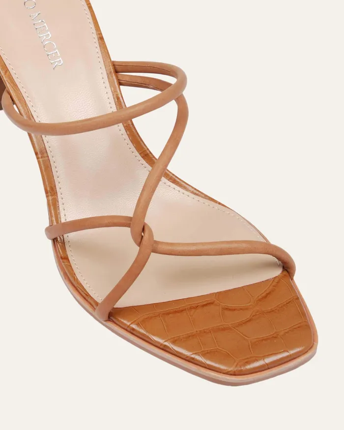 MID HEELS Women Novi mid heel sandals tan leather jomercer MID HEELS Women Novi mid heel sandals tan leather jomercer