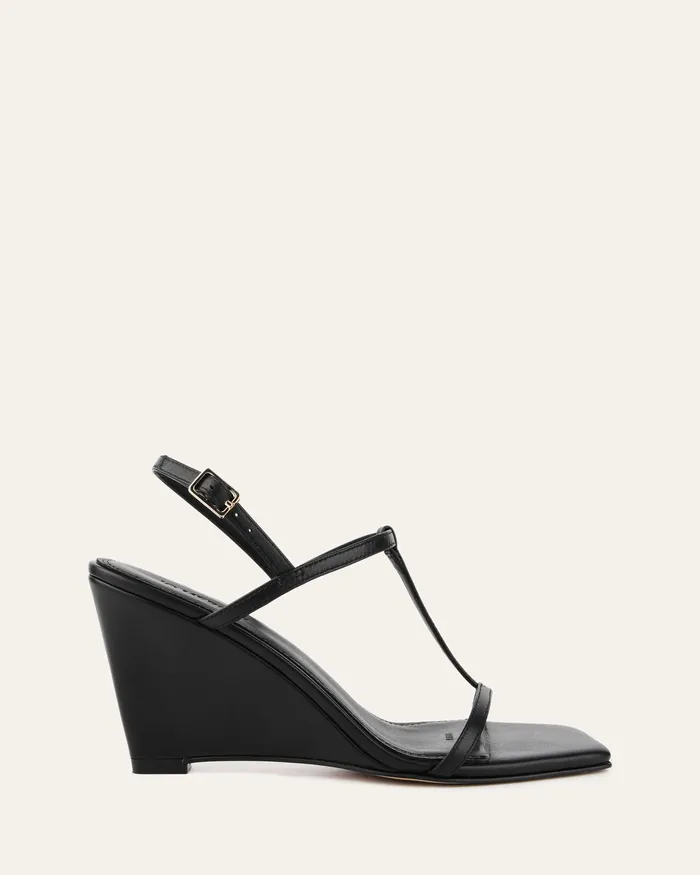MID SANDALS Ophelia mid heel wedges black leather 8211 jomercer Women