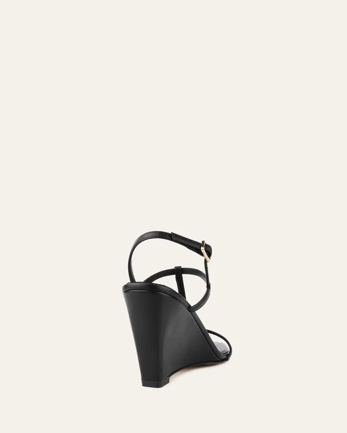 MID SANDALS Ophelia mid heel wedges black leather 8211 jomercer Women MID SANDALS Ophelia mid heel wedges black leather 8211 jomercer Women