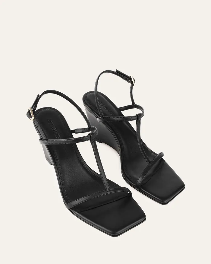MID SANDALS Ophelia mid heel wedges black leather 8211 jomercer Women MID SANDALS Ophelia mid heel wedges black leather 8211 jomercer Women