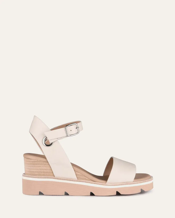 MID SANDALS Women jomercer Katie mid heel wedge sandals bone leather