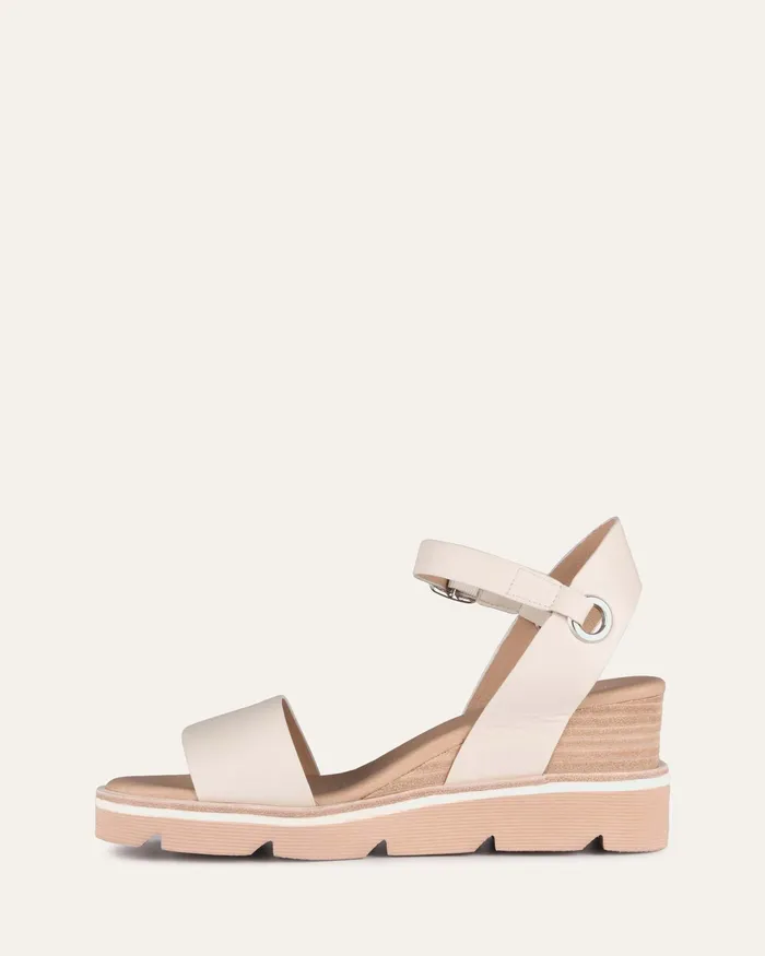 MID SANDALS Women jomercer Katie mid heel wedge sandals bone leather MID SANDALS Women jomercer Katie mid heel wedge sandals bone leather