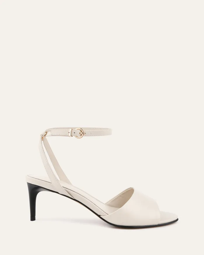 MID SANDALS Women jomercer Tanya mid heel sandals off white leather
