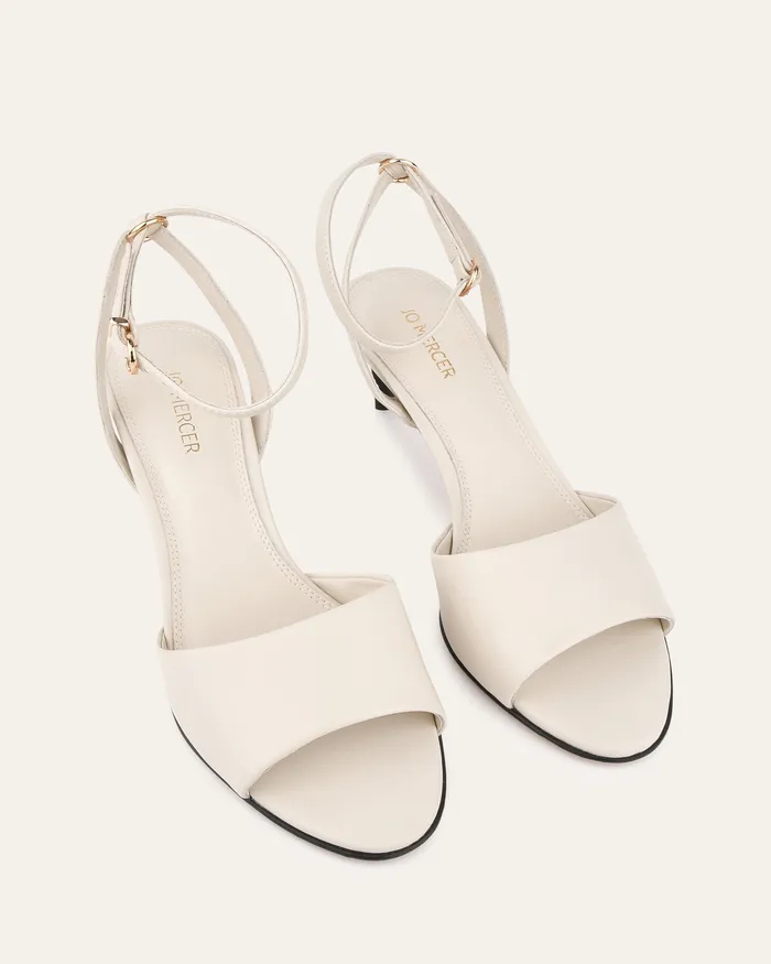 MID SANDALS Women jomercer Tanya mid heel sandals off white leather MID SANDALS Women jomercer Tanya mid heel sandals off white leather