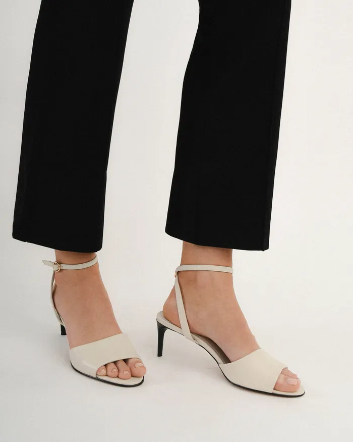 MID SANDALS Women jomercer Tanya mid heel sandals off white leather MID SANDALS Women jomercer Tanya mid heel sandals off white leather