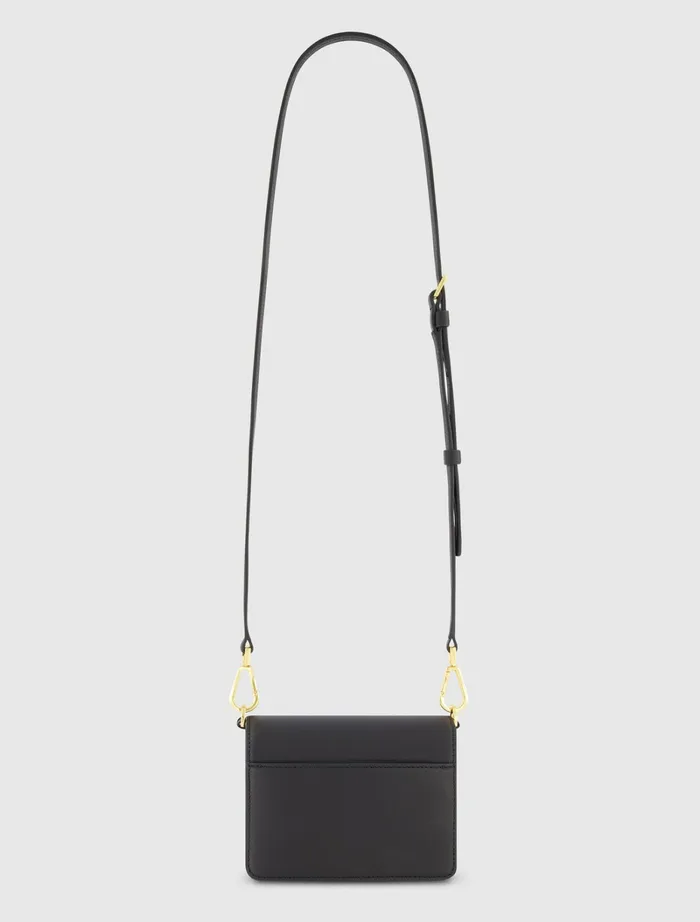 Mini Leather Tone On Tone Crossbody Bag 8211 FINAL SALE Black Crossbody Bags Mac Duggal Women