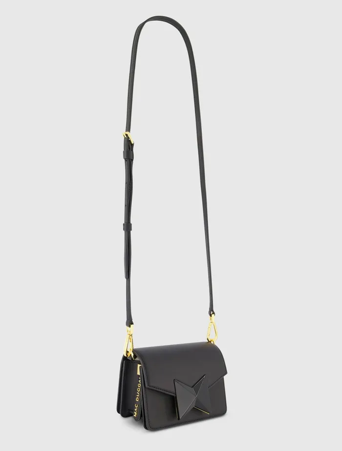 Mini Leather Tone On Tone Crossbody Bag 8211 FINAL SALE Black Crossbody Bags Mac Duggal Women