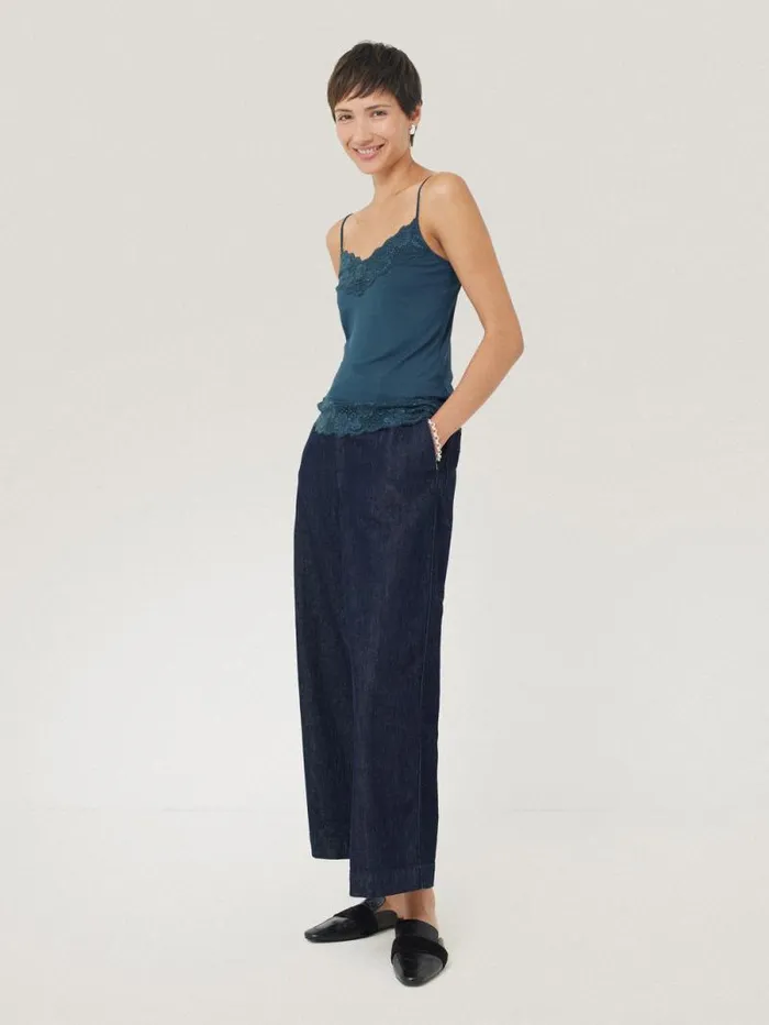Modal Lace Vest Smoke Women Jigsaw Shirts and Tops