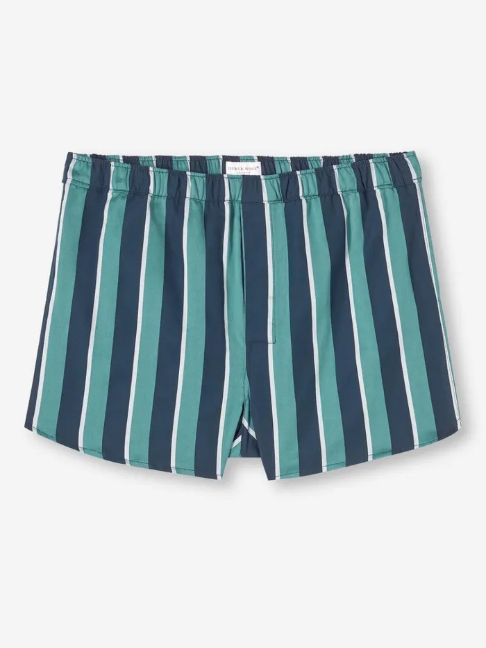 Modern Fit Boxer Shorts Men Derek Rose Modern Fit Boxers Royal 221 Cotton Teal