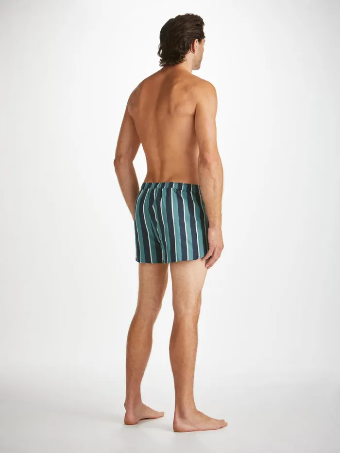 Modern Fit Boxer Shorts Men Derek Rose Modern Fit Boxers Royal 221 Cotton Teal