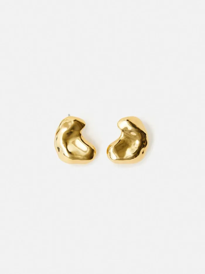 Molten Stud Earring Gold Women Jigsaw Party
