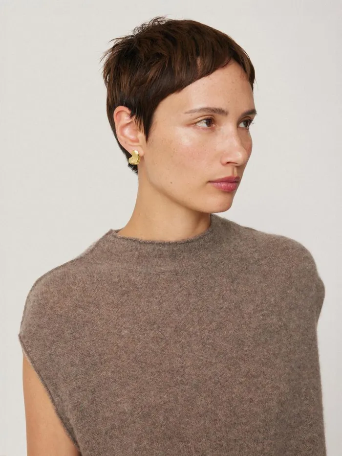 Molten Stud Earring Gold Women Jigsaw Party